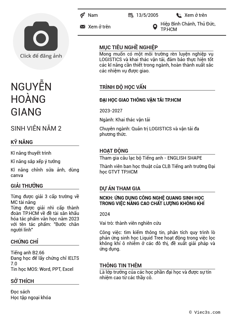 CV ứng viên