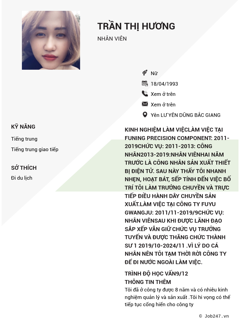 CV ứng viên