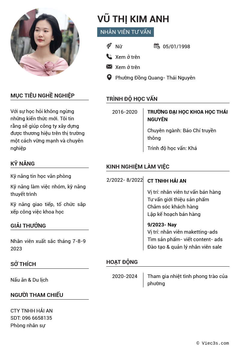 CV ứng viên