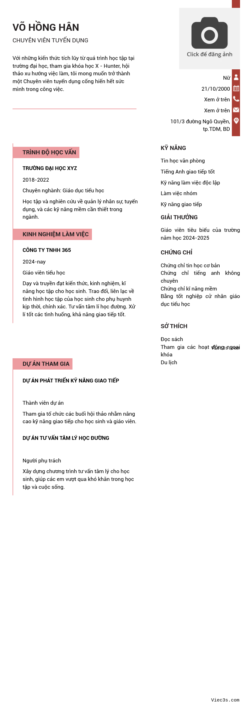 CV ứng viên