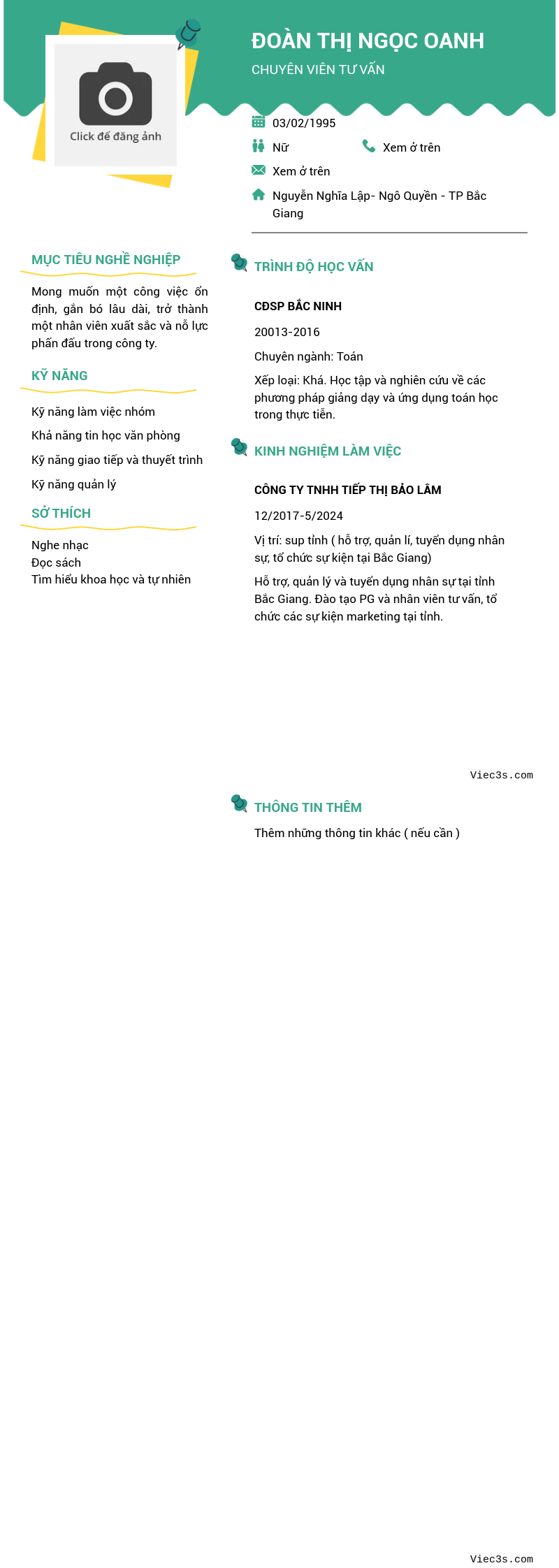CV ứng viên