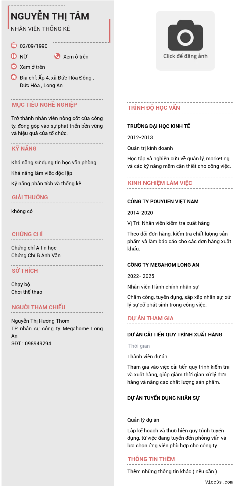 CV ứng viên