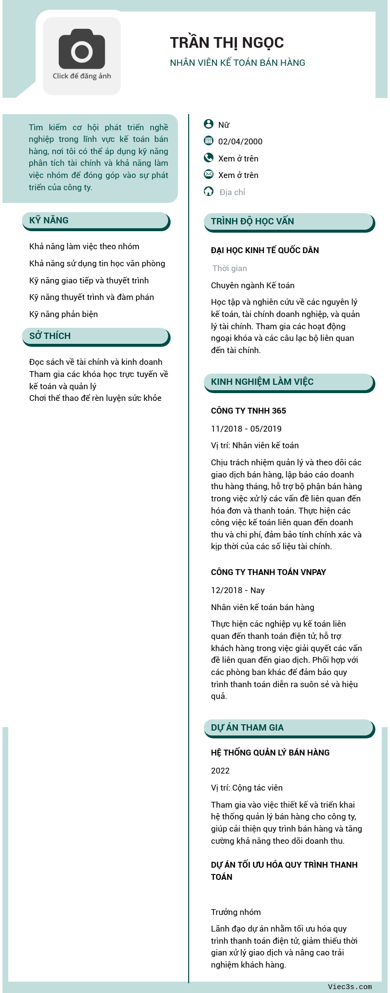 CV ứng viên
