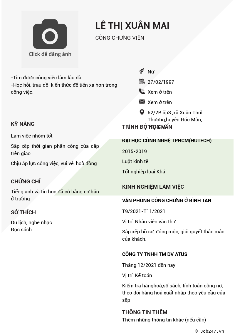 CV ứng viên