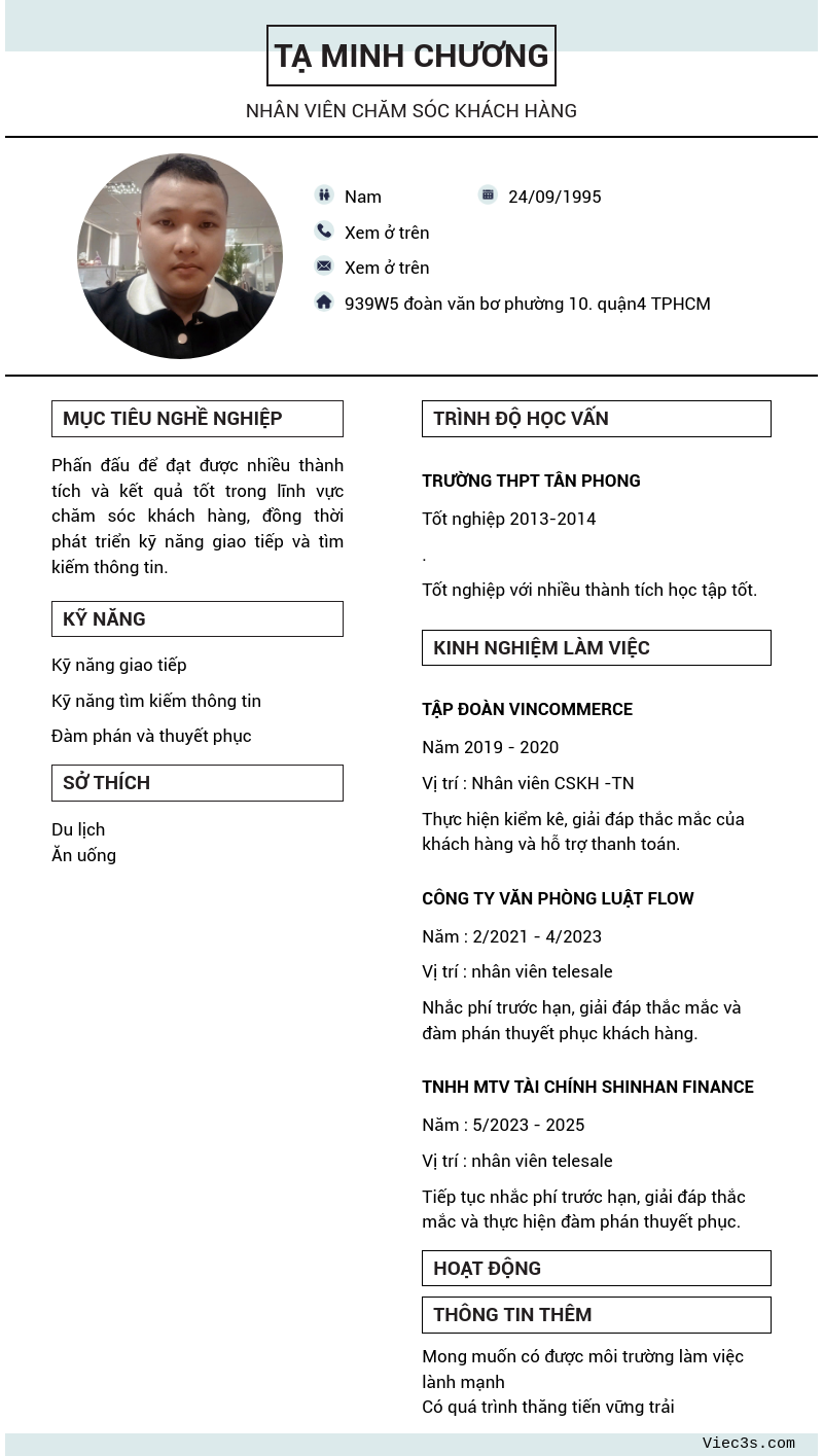 CV ứng viên