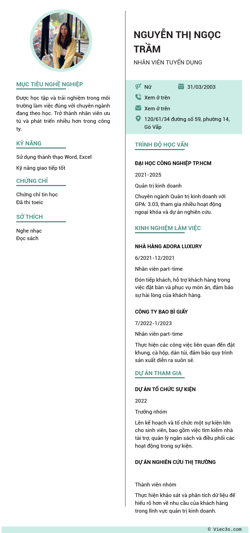 CV ứng viên