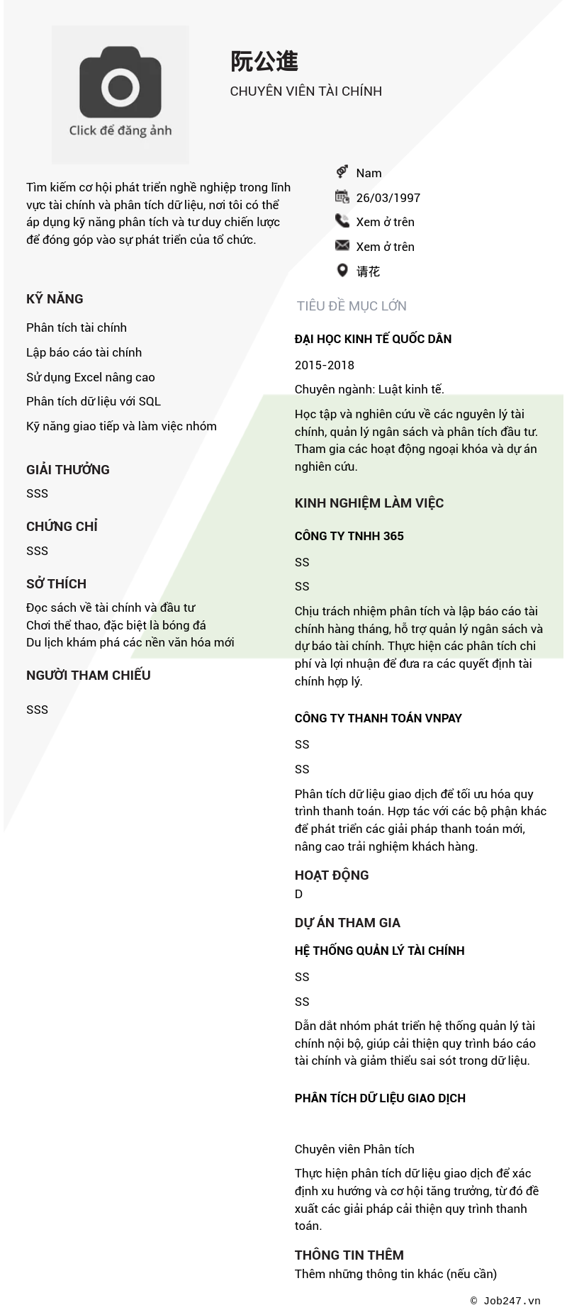 CV ứng viên