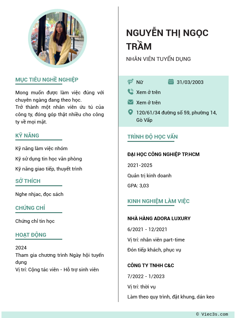 CV ứng viên