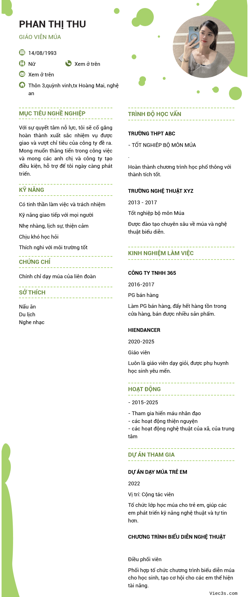 CV ứng viên
