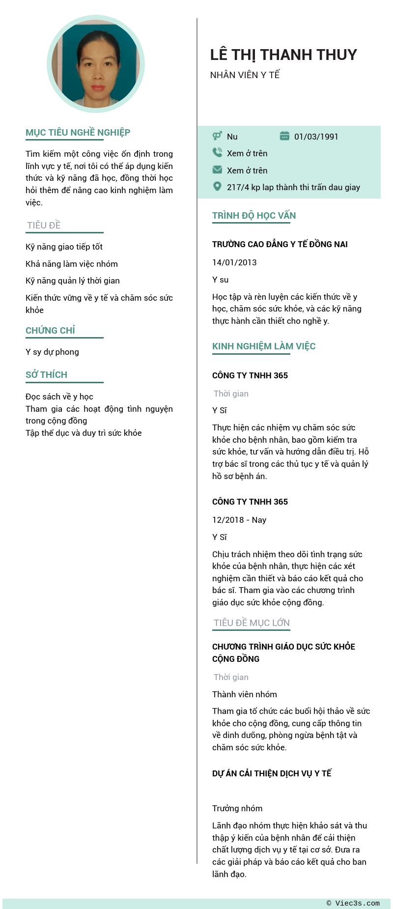 CV ứng viên