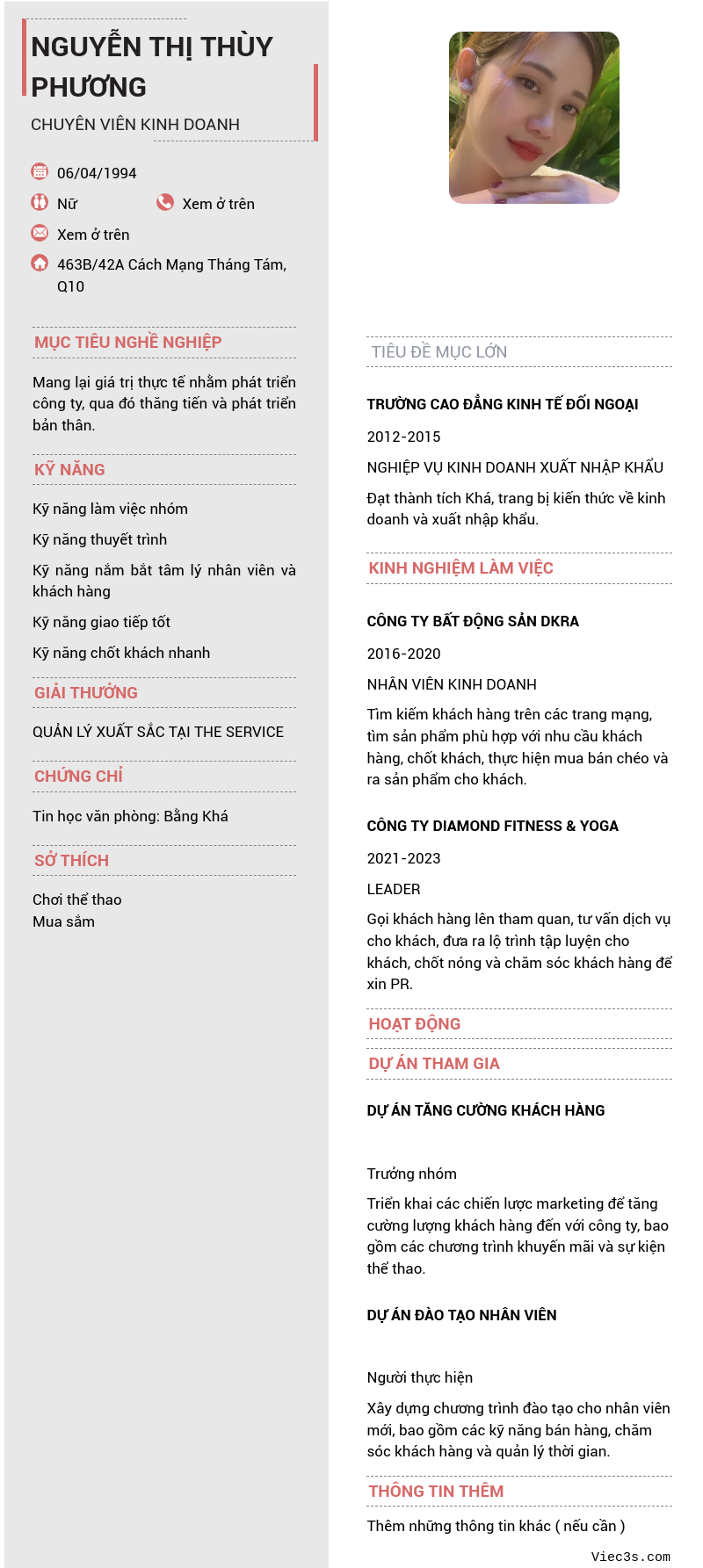 CV ứng viên