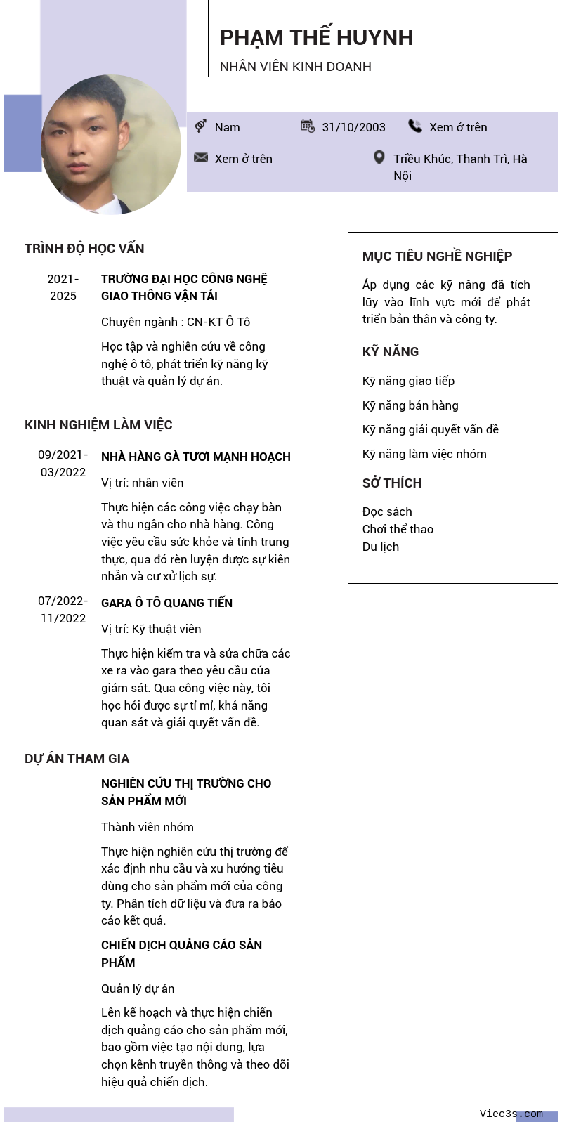 CV ứng viên
