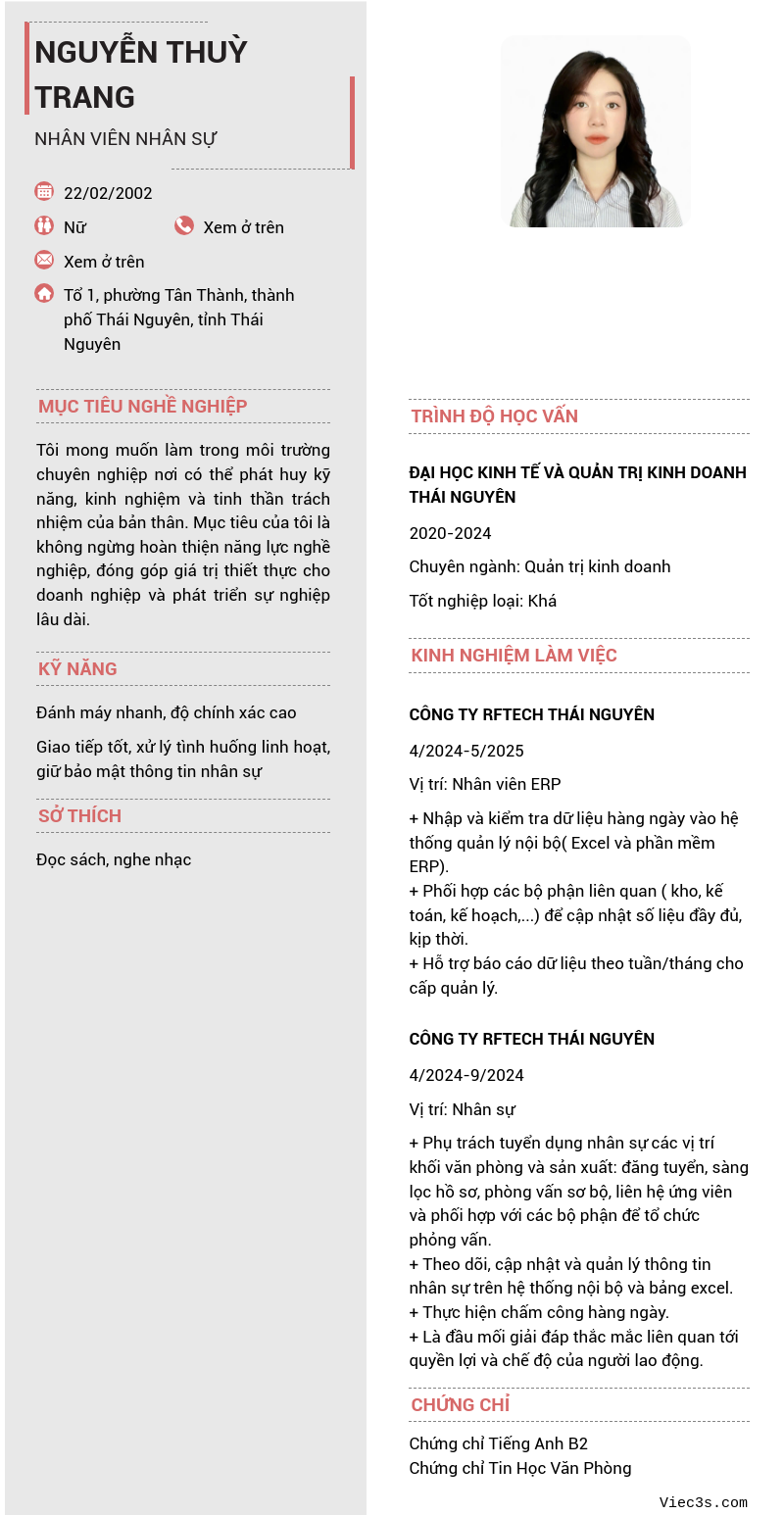 CV ứng viên