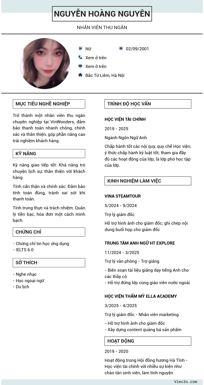 CV ứng viên
