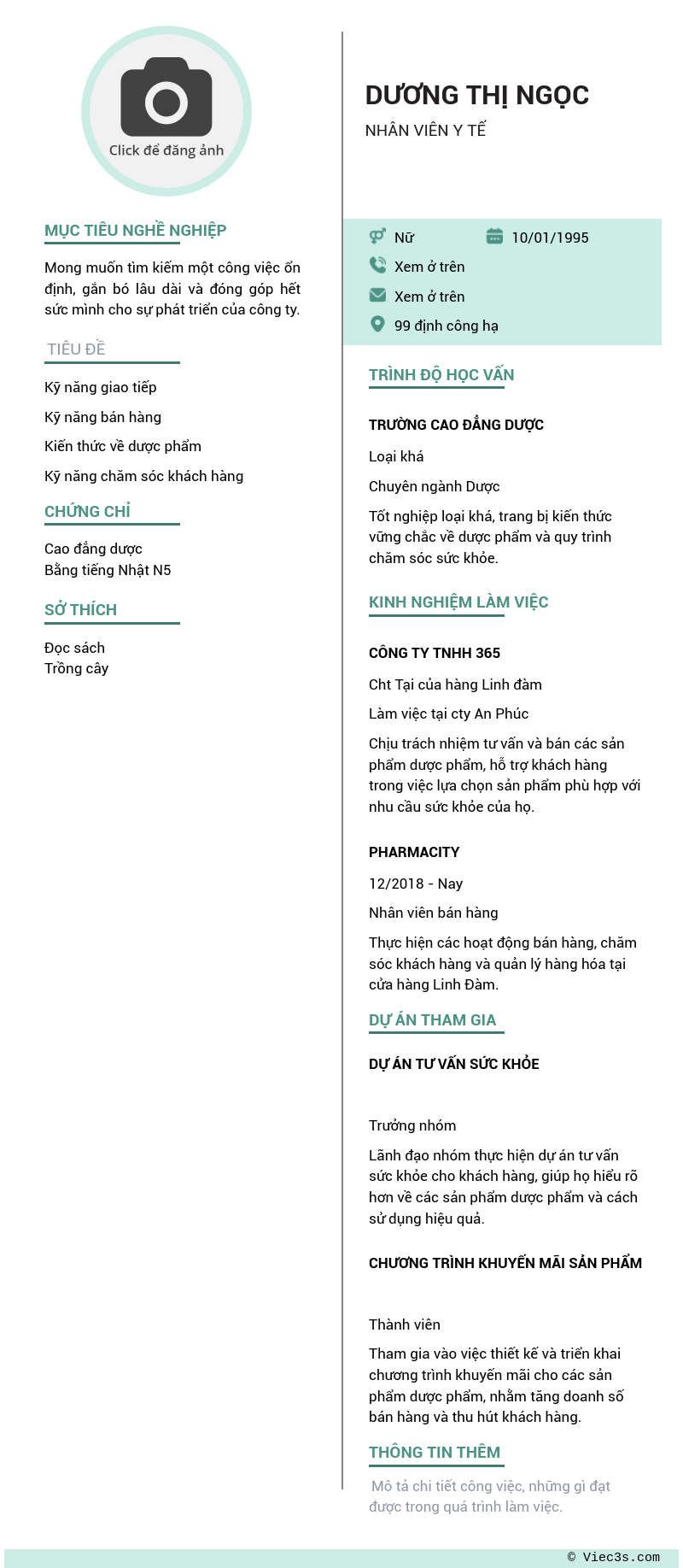 CV ứng viên