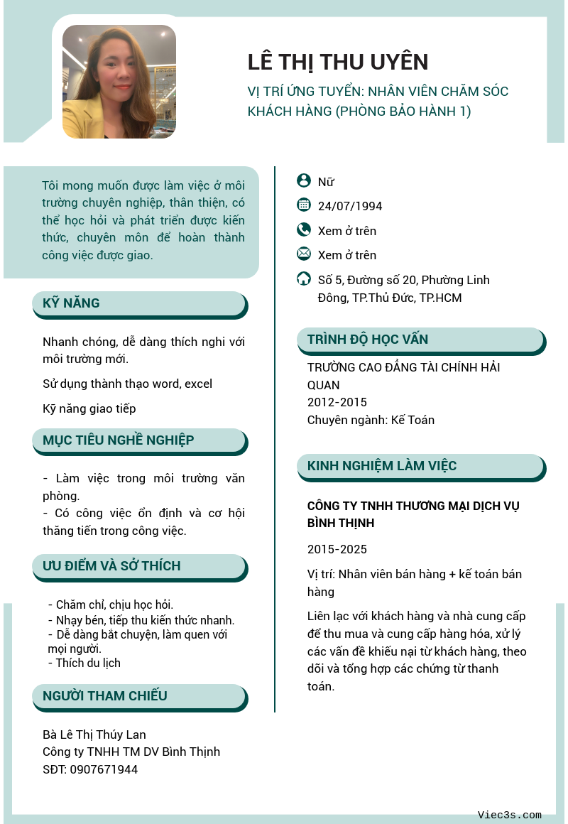 CV ứng viên