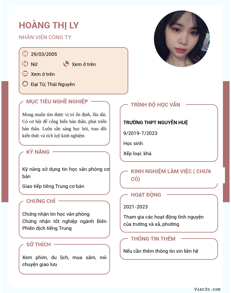 CV ứng viên