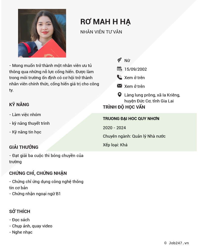 CV ứng viên