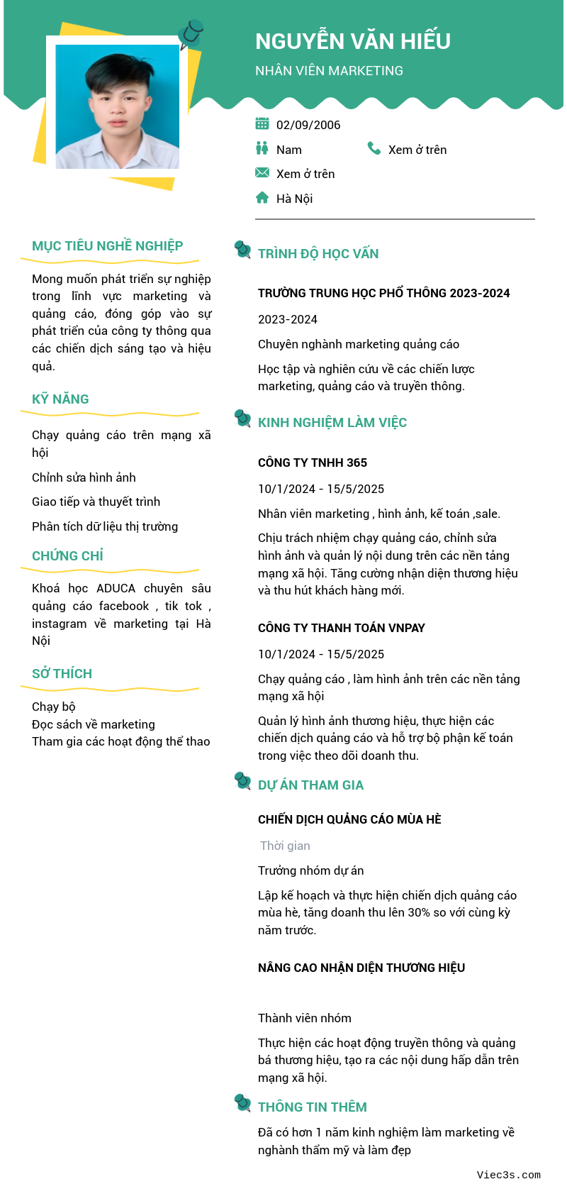 CV ứng viên