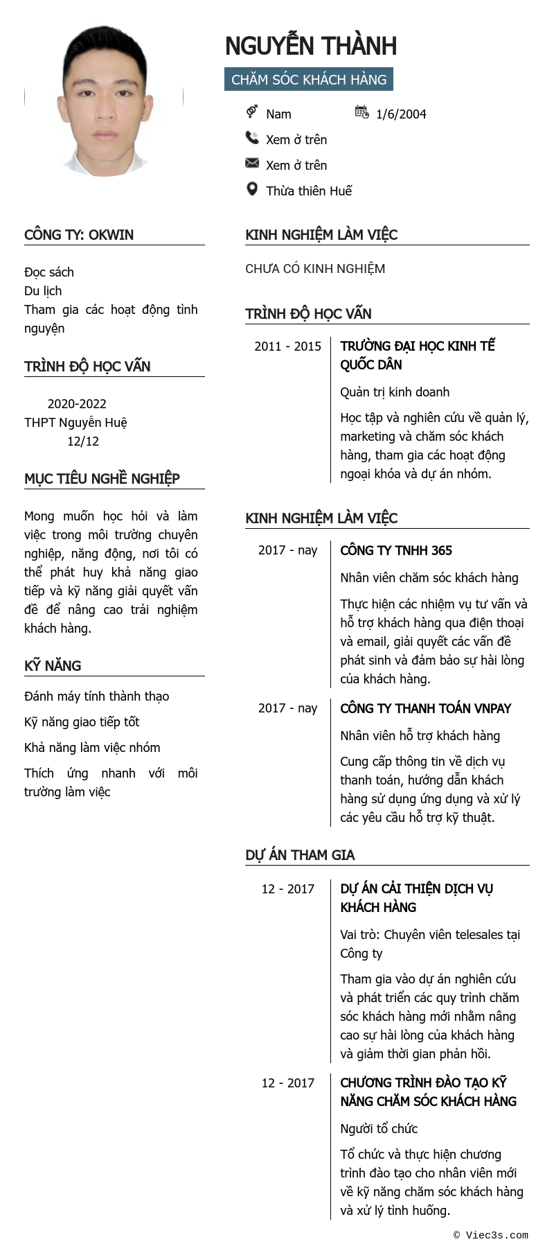 CV ứng viên