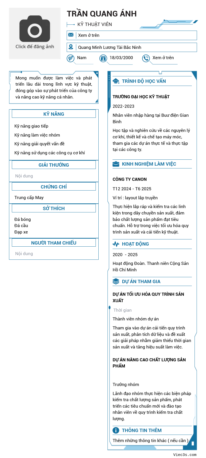 CV ứng viên