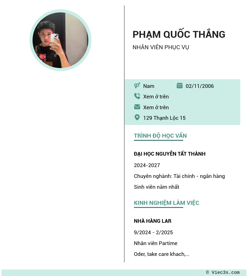 CV ứng viên