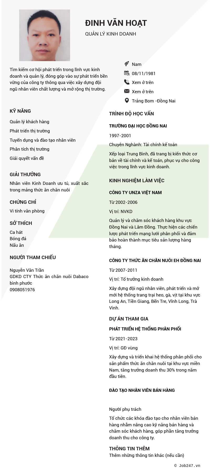 CV ứng viên