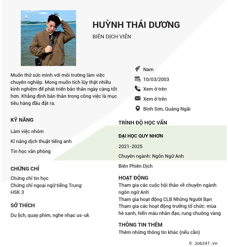 CV ứng viên