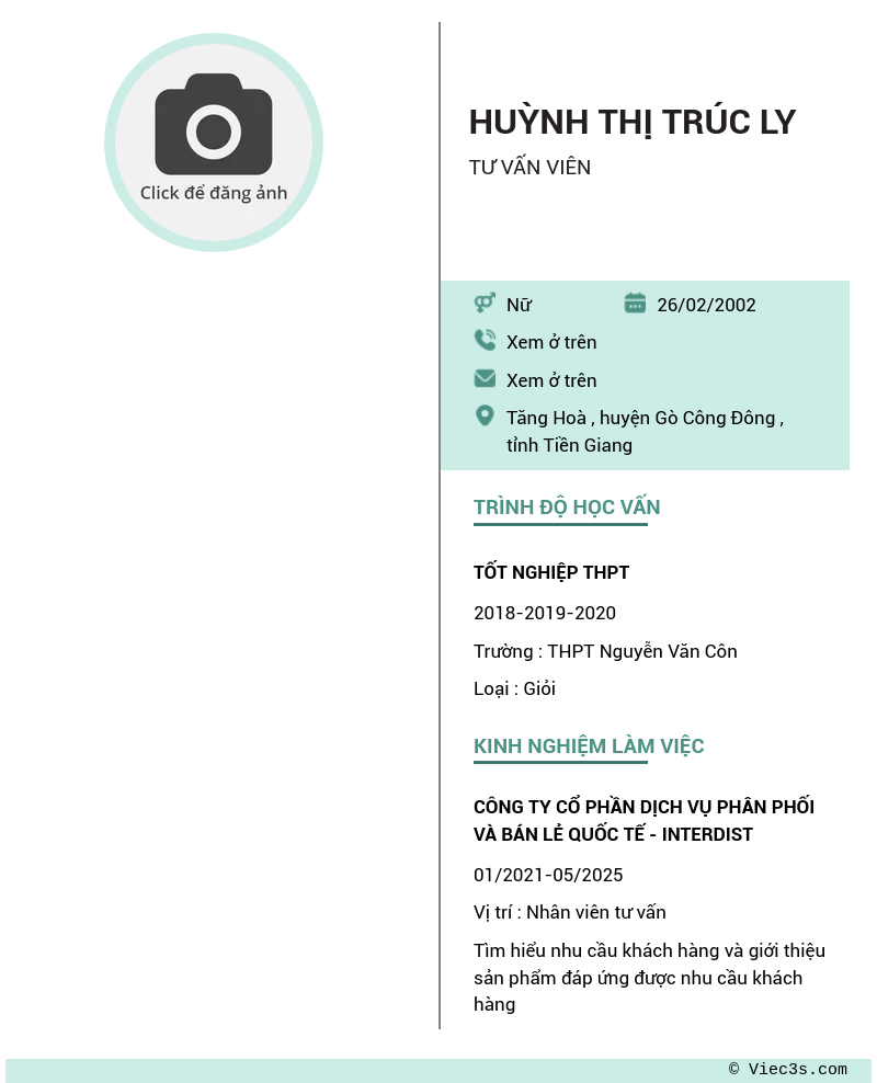 CV ứng viên