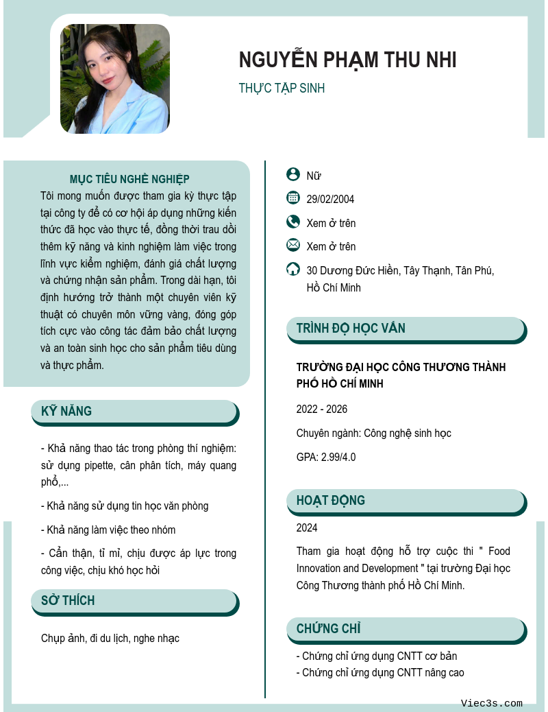 CV ứng viên