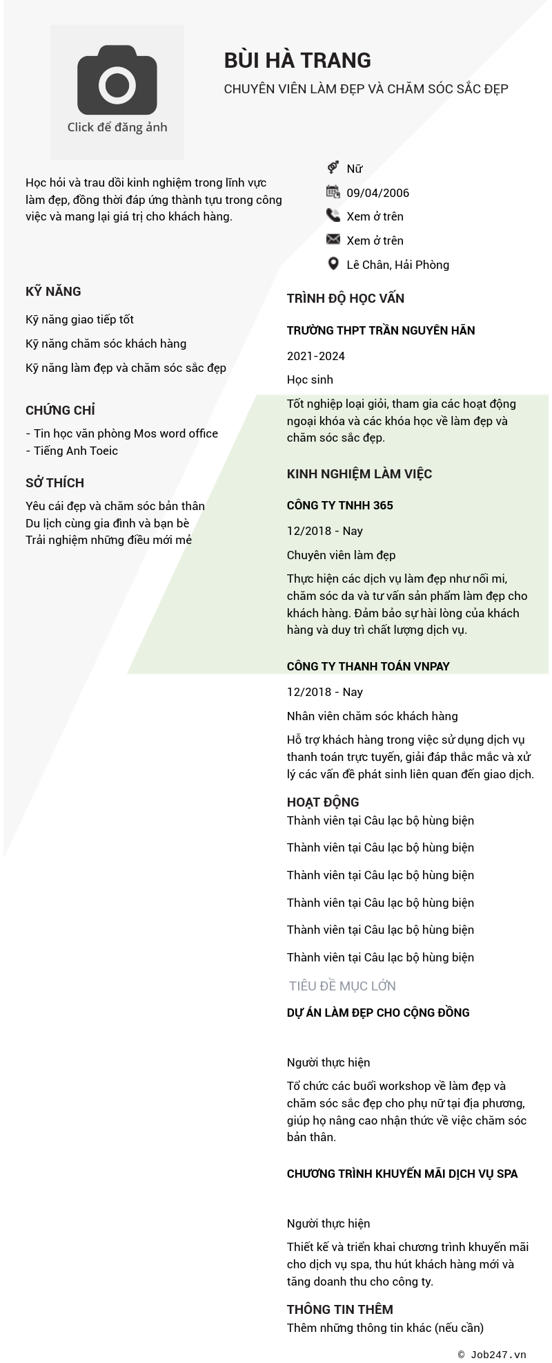 CV ứng viên