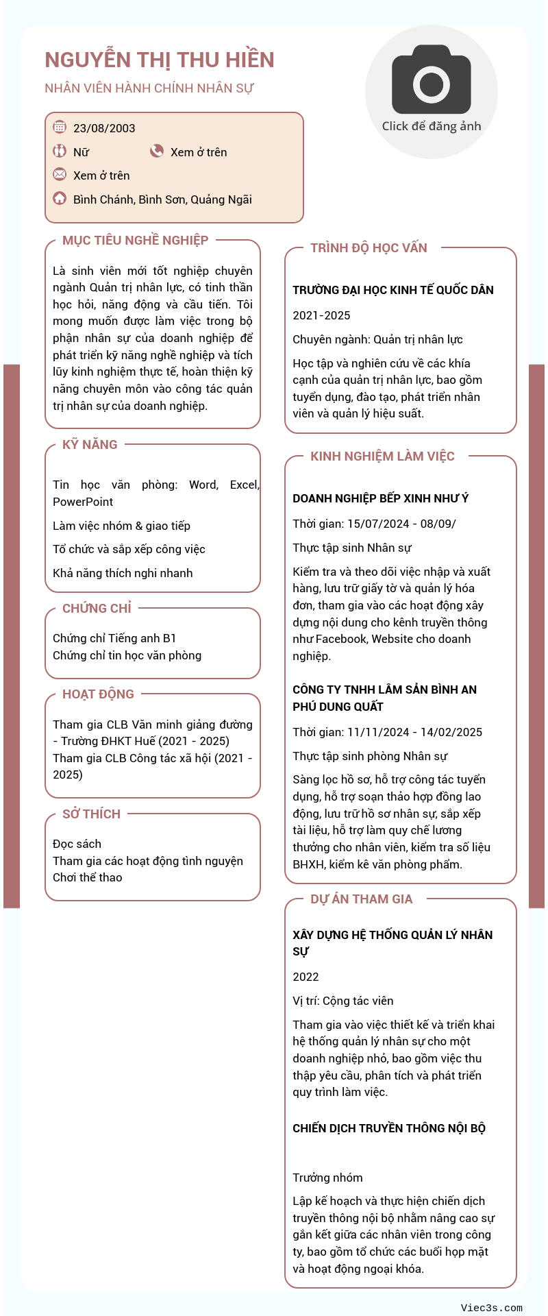 CV ứng viên