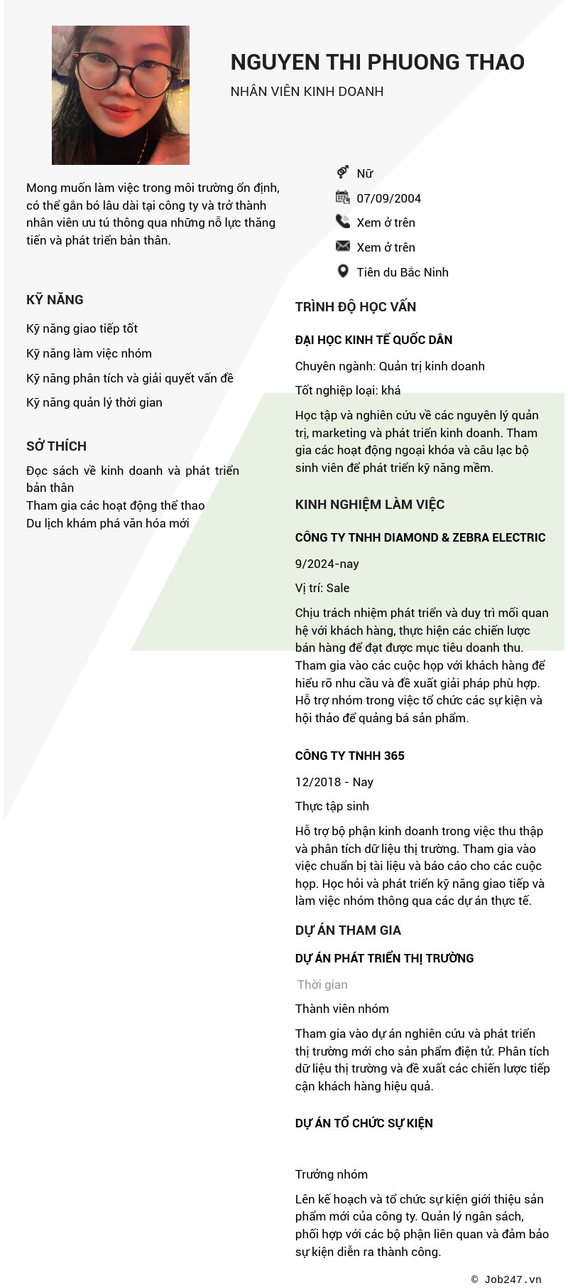 CV ứng viên