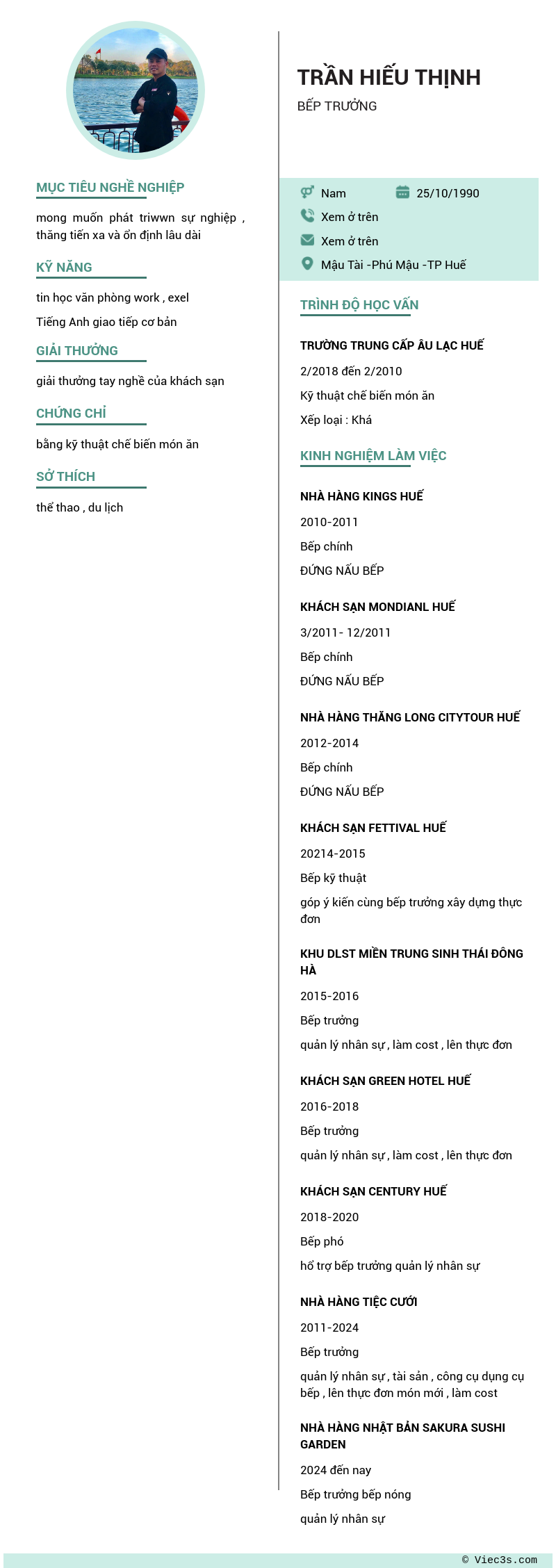 CV ứng viên