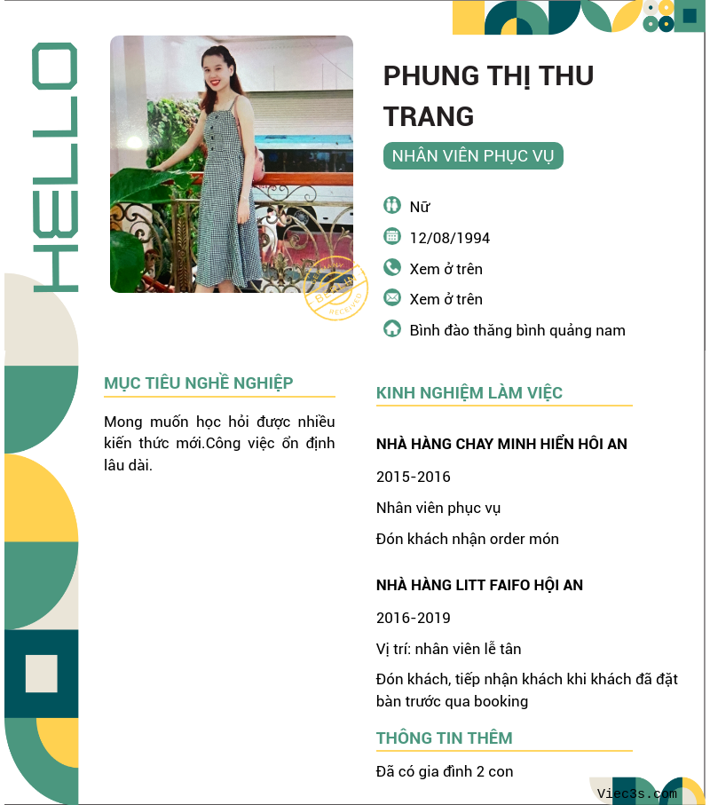 CV ứng viên