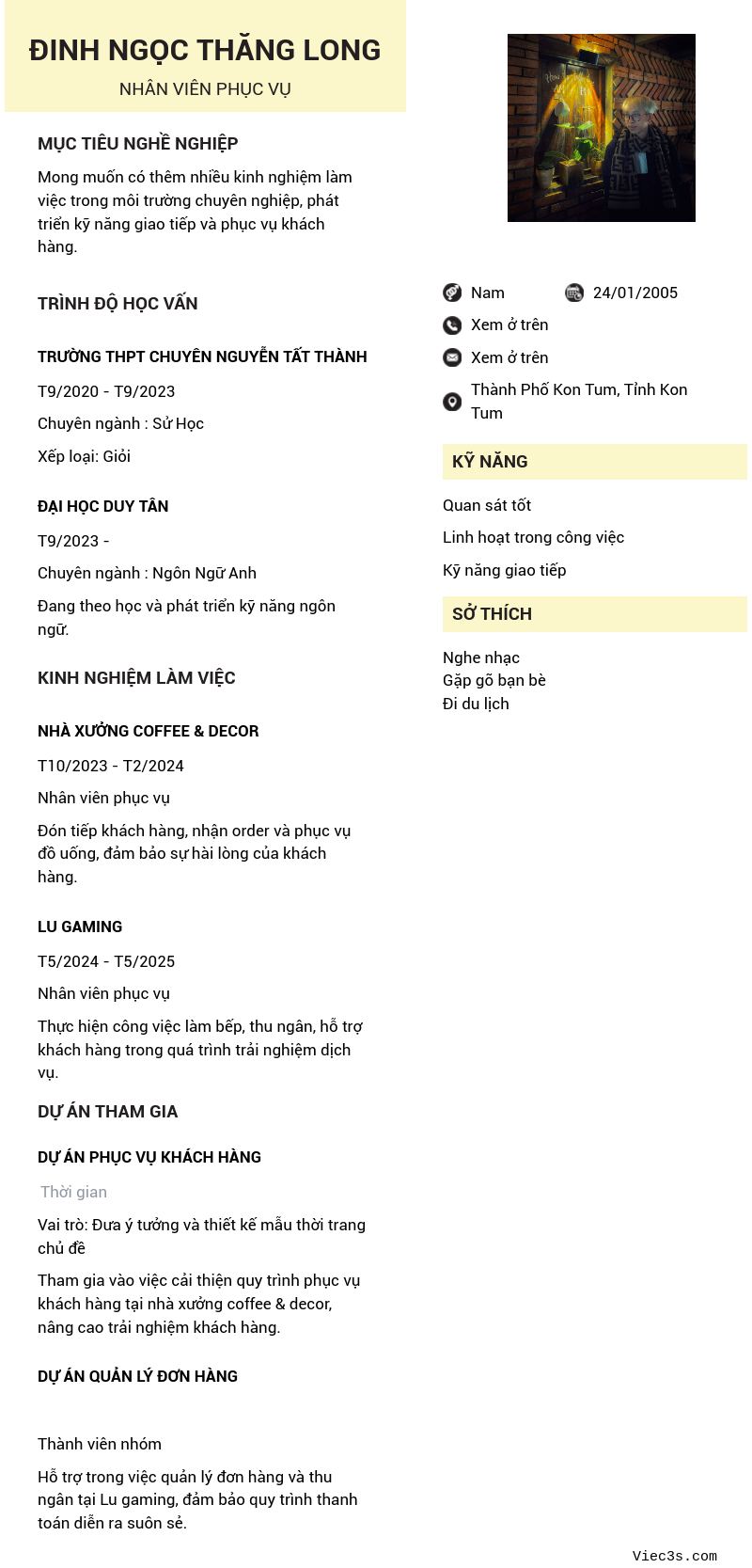 CV ứng viên