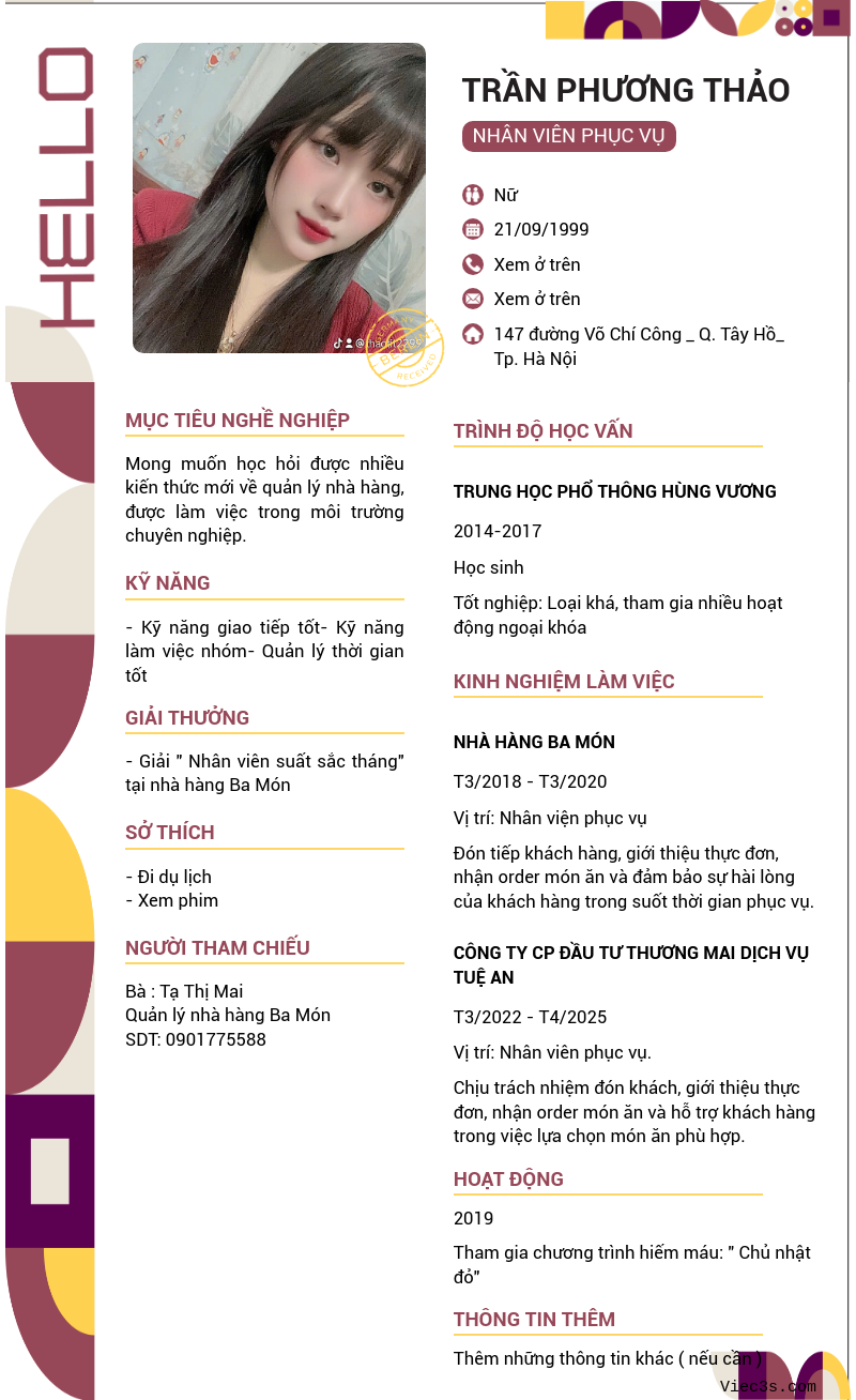CV ứng viên