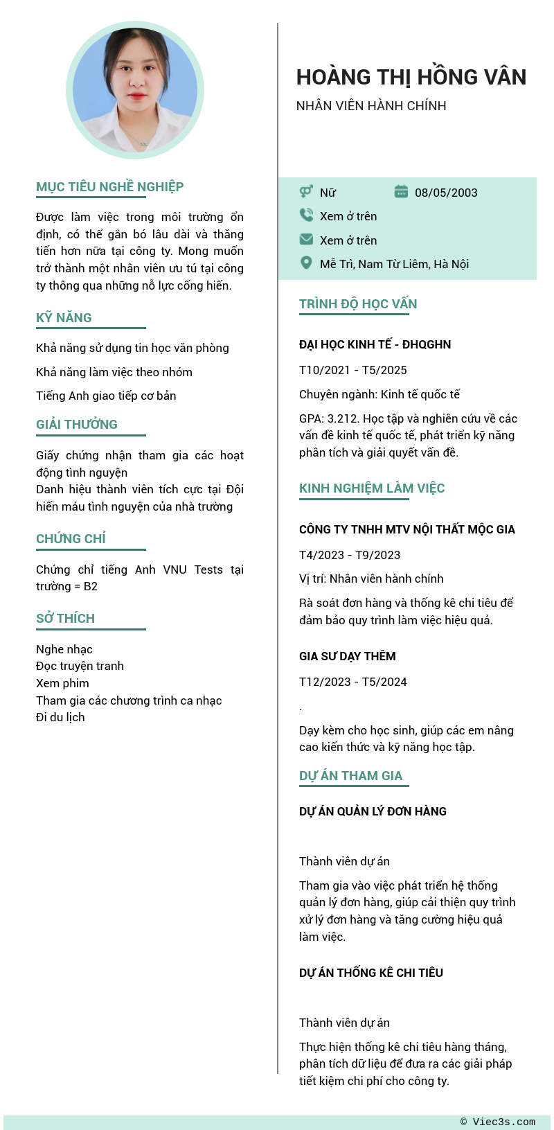 CV ứng viên
