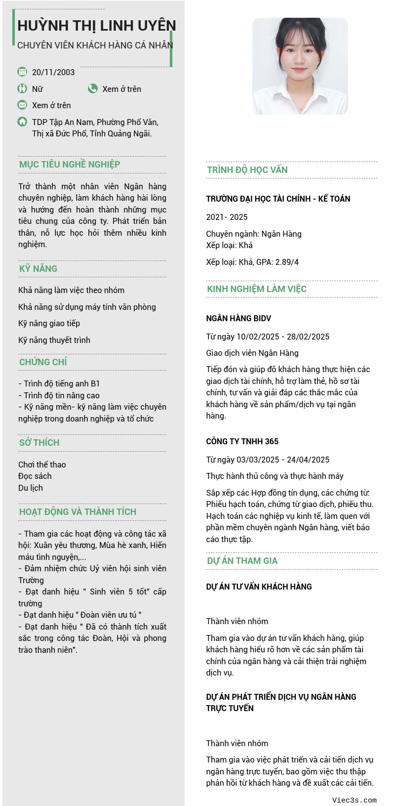 CV ứng viên