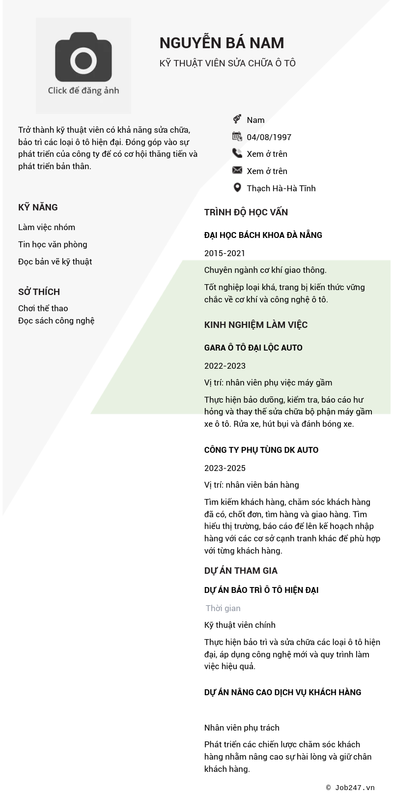 CV ứng viên