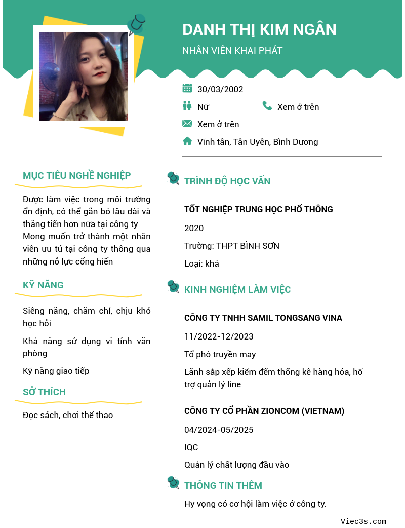 CV ứng viên