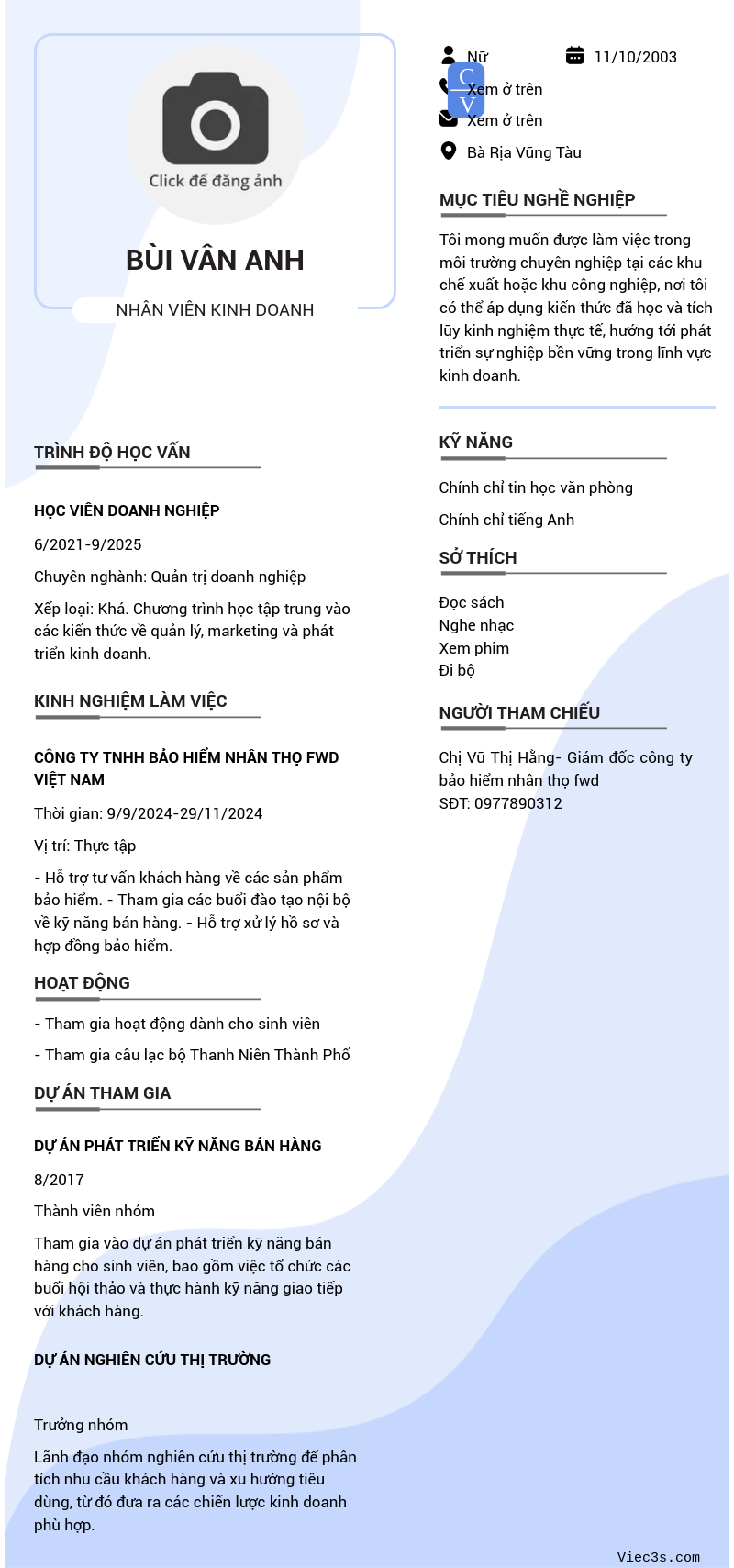 CV ứng viên