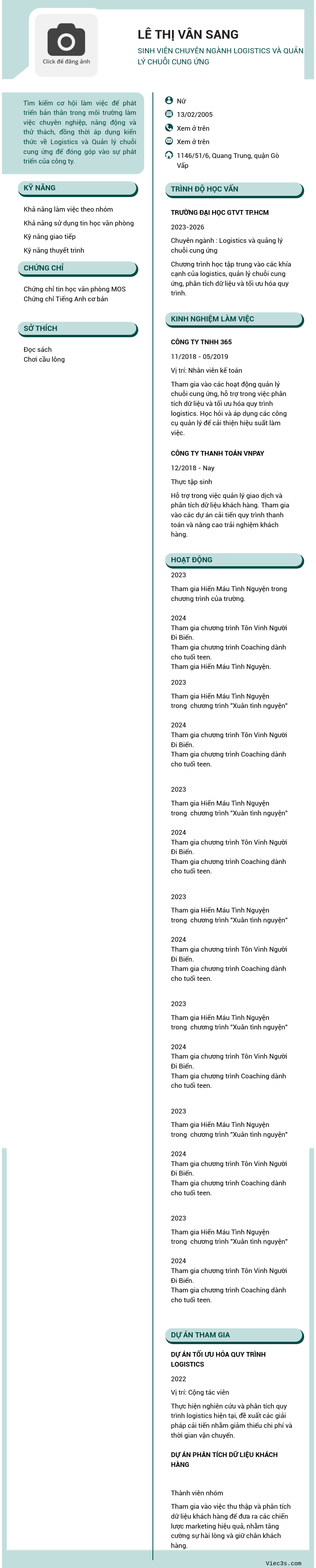 CV ứng viên