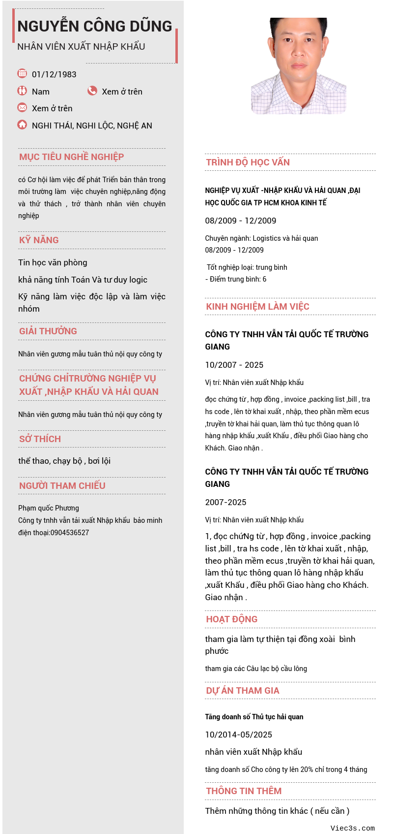 CV ứng viên