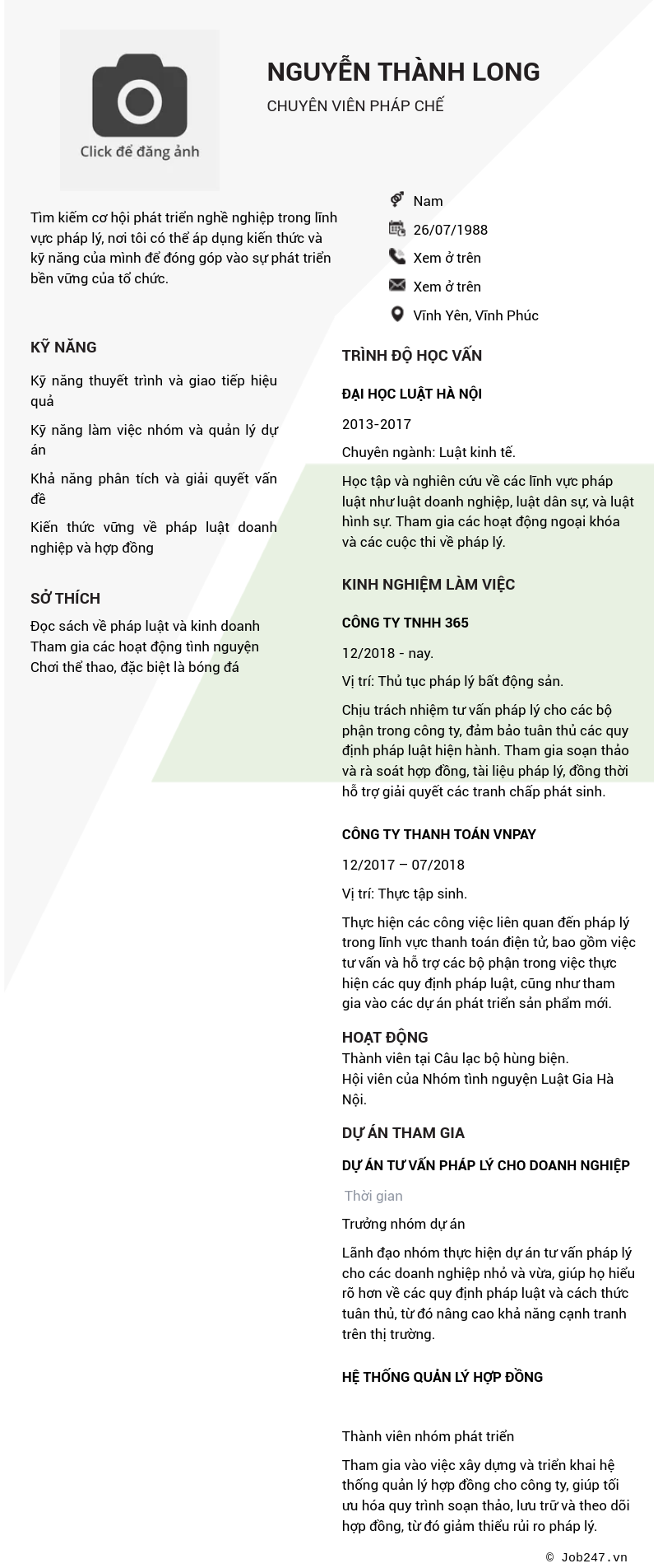 CV ứng viên