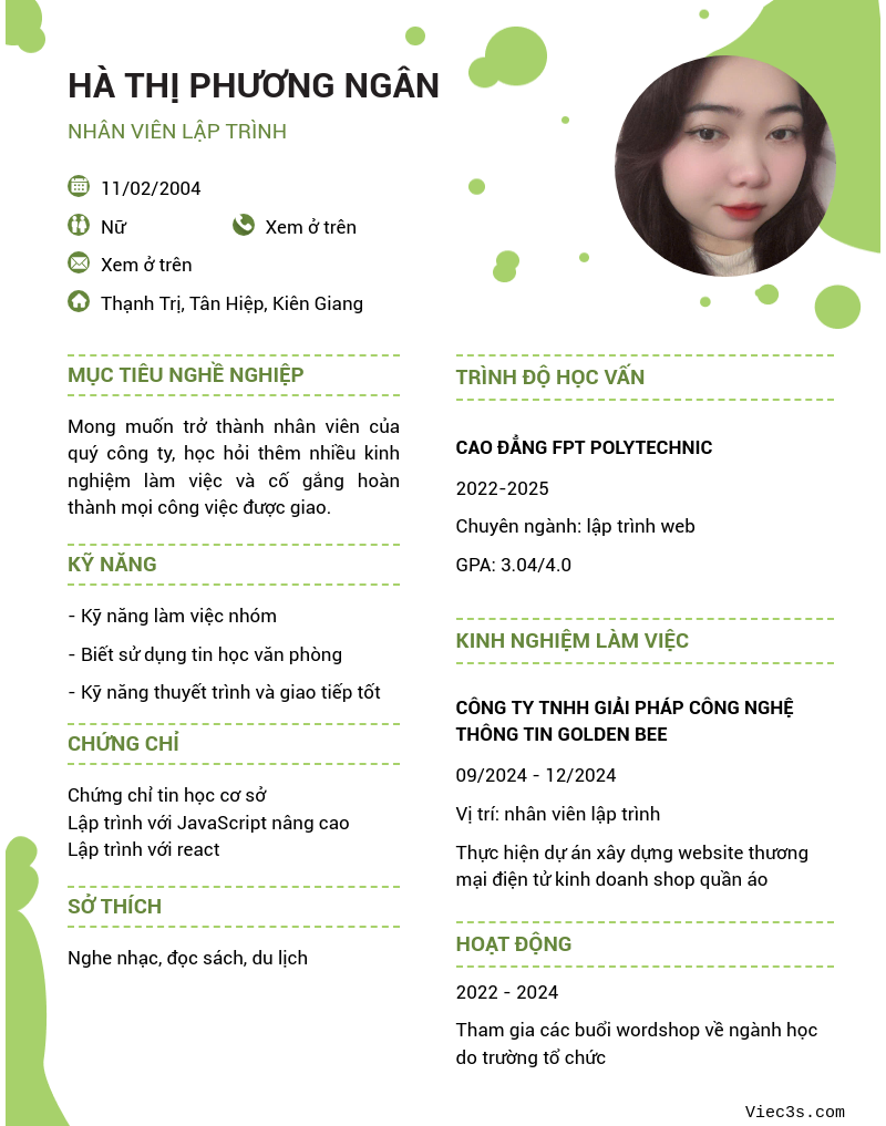 CV ứng viên