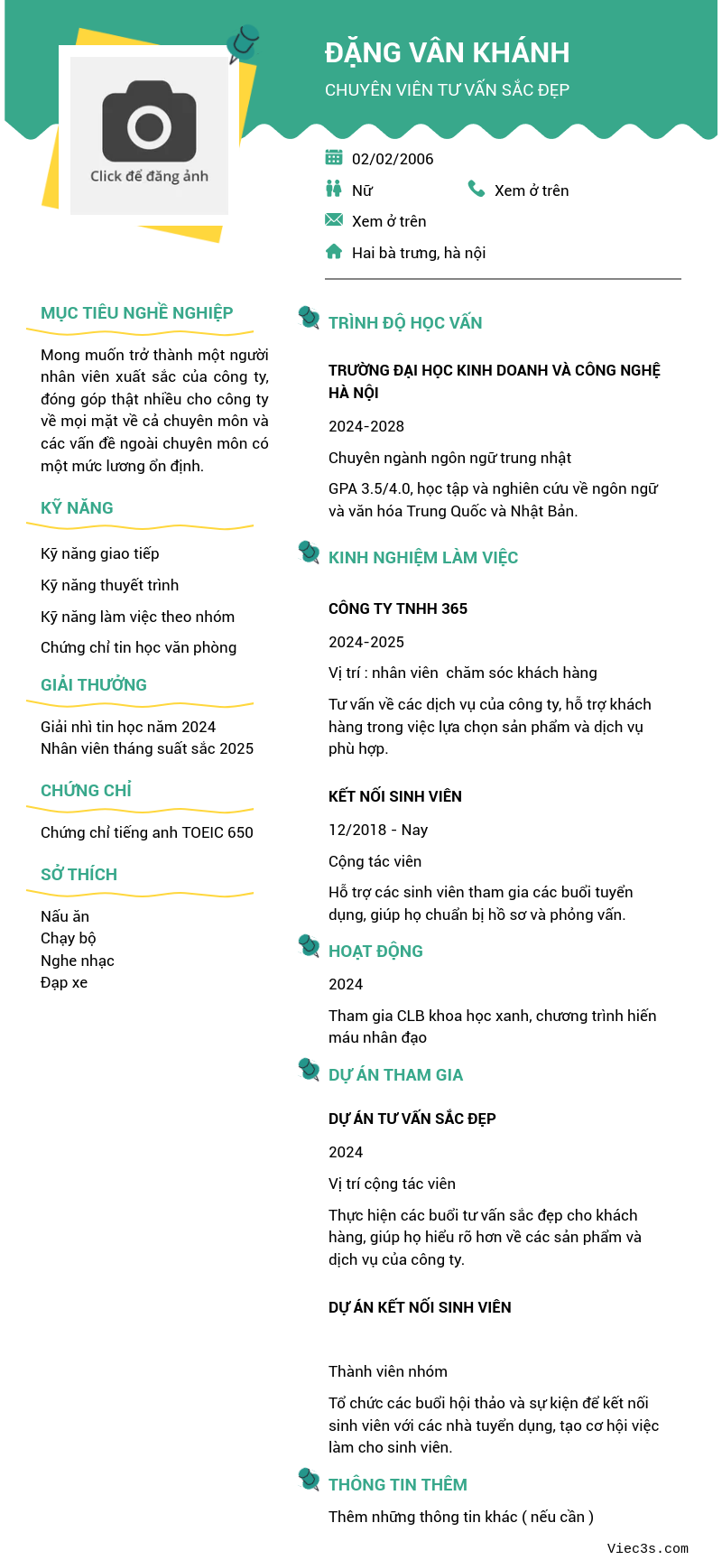 CV ứng viên