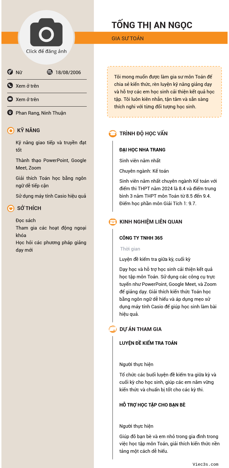 CV ứng viên