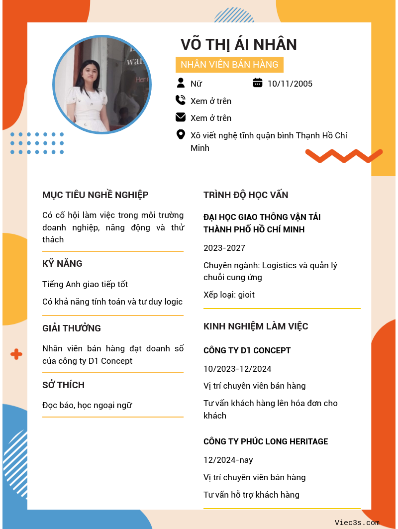 CV ứng viên