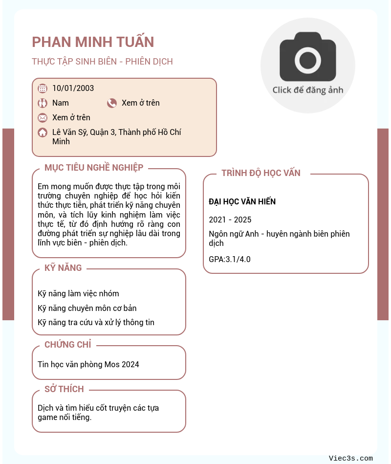 CV ứng viên